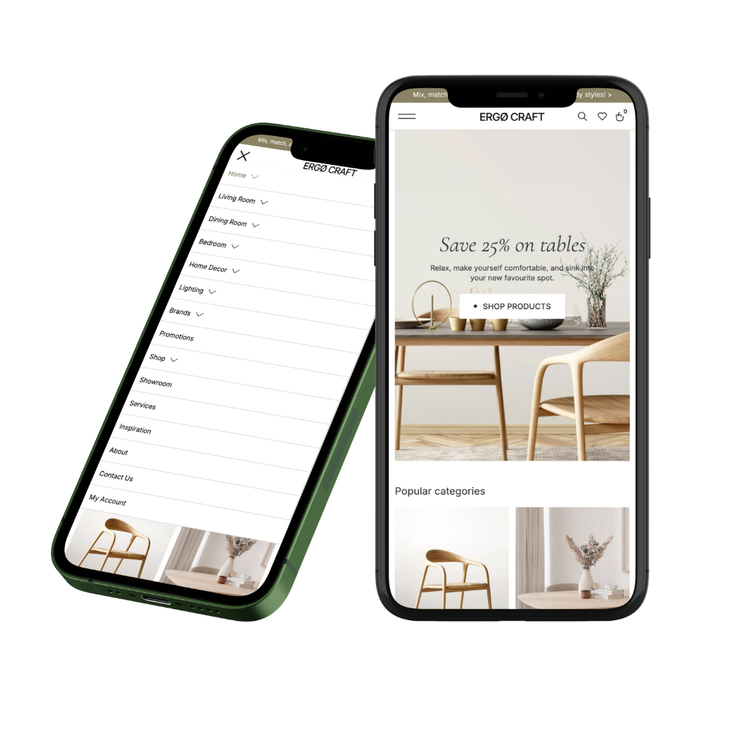 Furniture retail mobile design